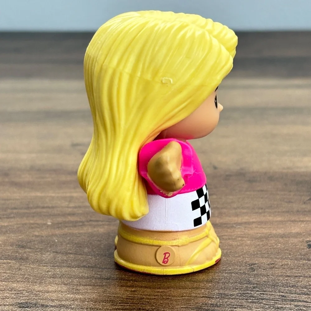 Little People BARBIE Girls RACE CAR DRIVERS African American Blonde Toy Figure 2